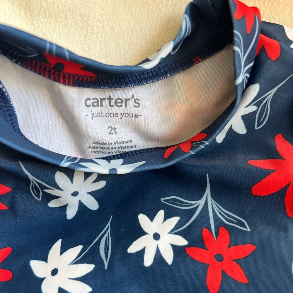 2T little Girl Floral Swim Rashguard